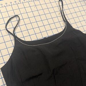 Cache Elegant Black Camisole with Silver Trim